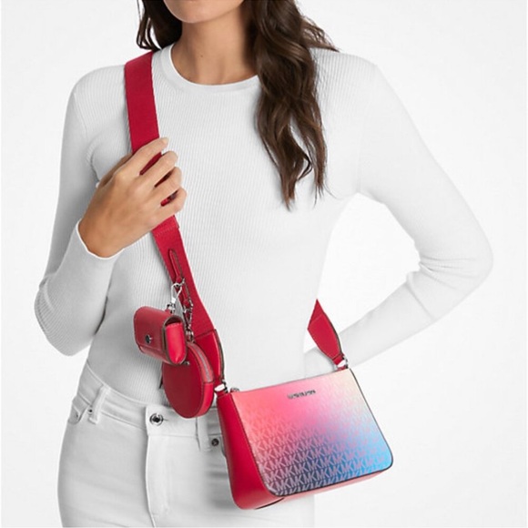 Michael Kors Jet Set Ombré Logo Crossbody Bag with Case for Apple Airpods Pro® - Picture 3 of 17